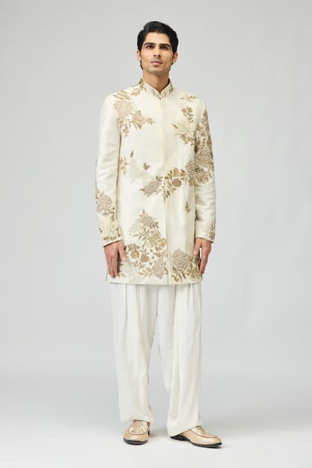 Varun Bahl Floral Embroidered Sherwani 