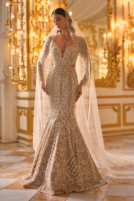 Seema Gujral Beaded Embellished Gown 