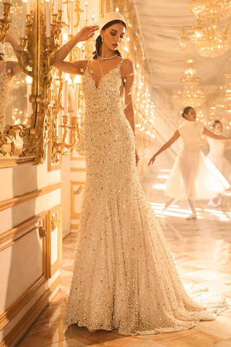 Seema Gujral Embellished Net Gown 