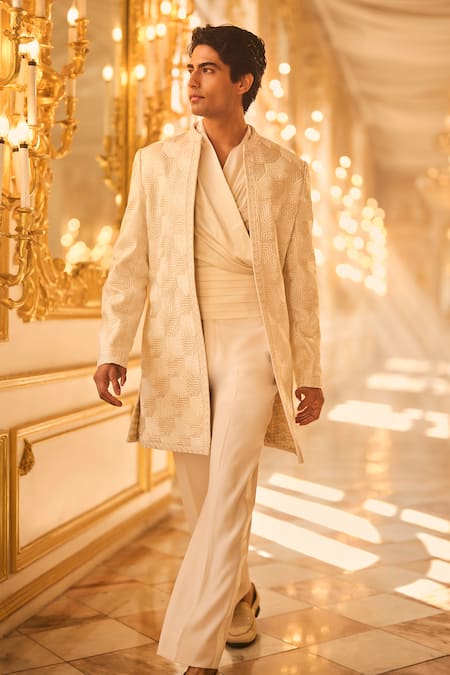 Seema Gujral Embroidered Sherwani Pant Set 