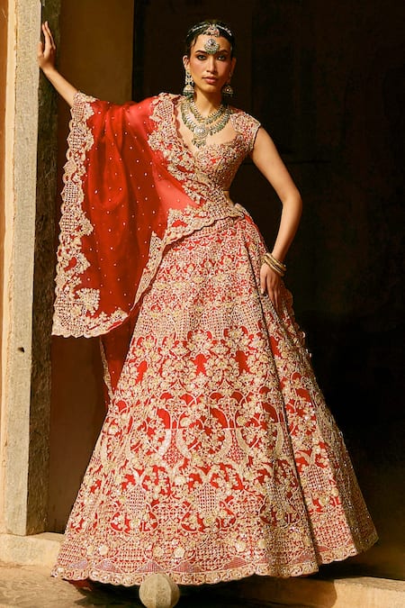 Anushree Reddy Riti Bridal Embroidered Organza Lehenga Set