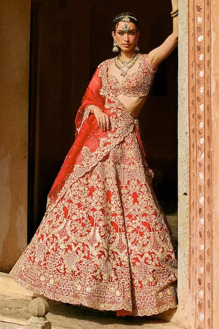 Anushree Reddy Riti Bridal Embroidered Organza Lehenga Set