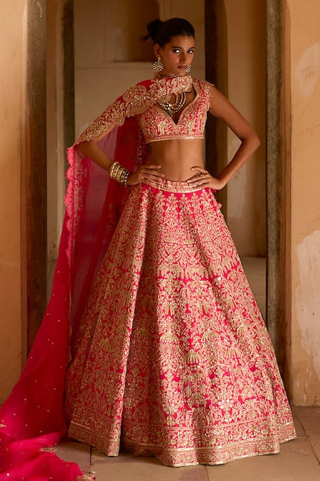 Anushree Reddy Mehar Embroidered Organza Lehenga Set