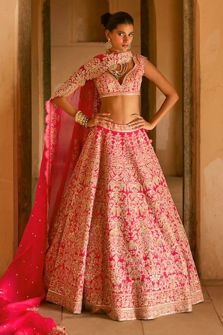 Anushree Reddy Mehar Embroidered Organza Lehenga Set