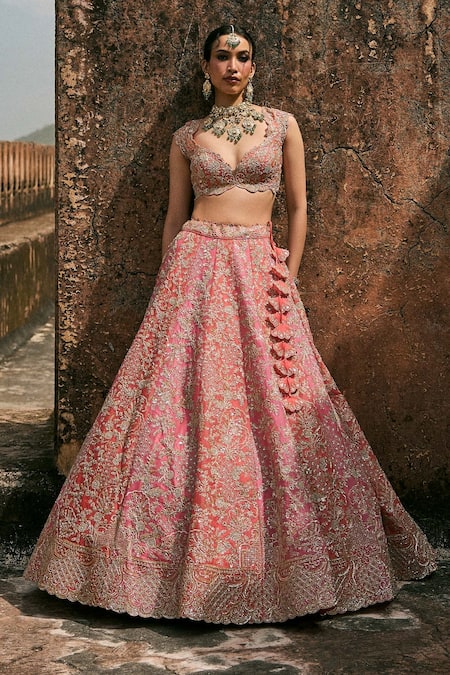 Anushree Reddy Vajra Embroidered Organza Lehenga Set