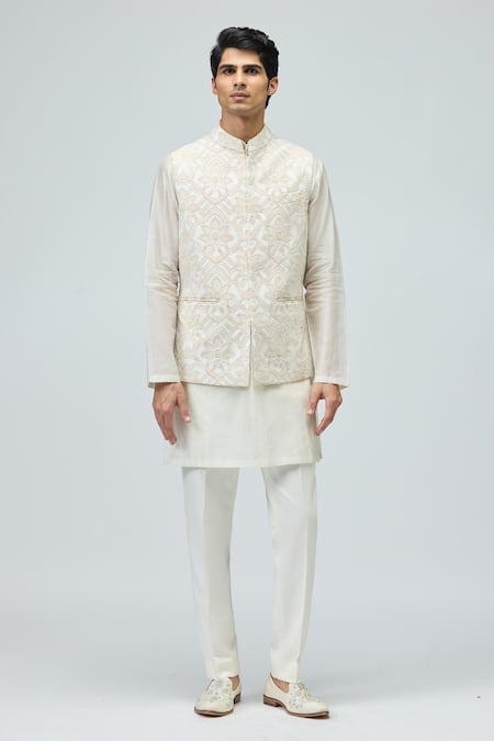 Varun Bahl Floral Embroidered Nehru Jacket 