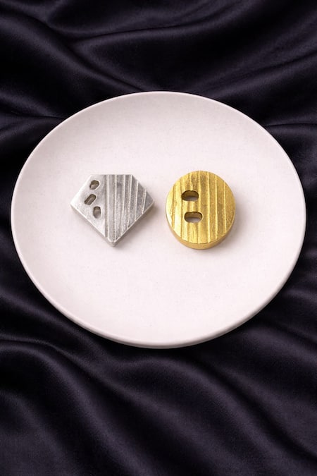 Hetal Shah Oval & Hexagon Brooches - Set of 2 