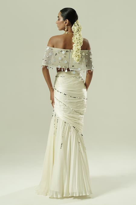 Shwetanga Sequin Embroidered Top & Skirt Set 