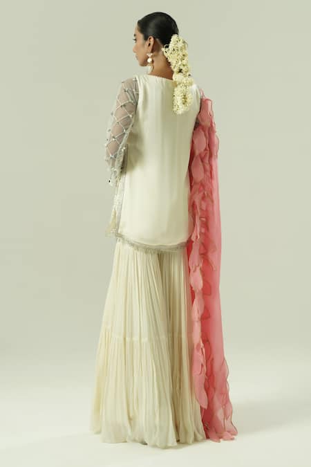 Shwetanga Embroidered Kurta Sharara Set 