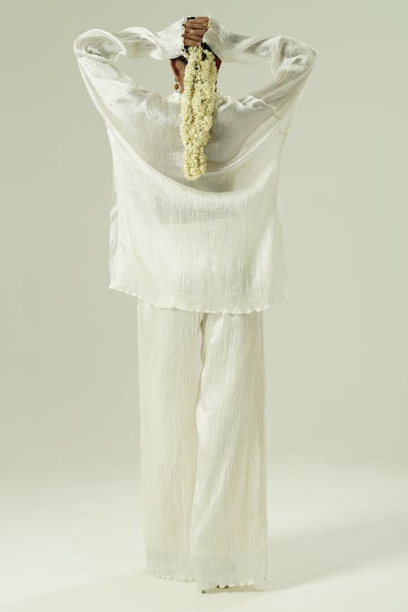 Shwetanga Asymmetric Short Kurta & Pant Set 