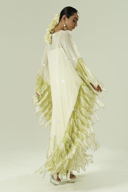 Shwetanga Organza Crepe Kaftan Set 