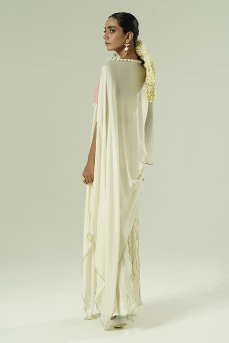 Shwetanga Applique Work Kaftan Sharara Set 