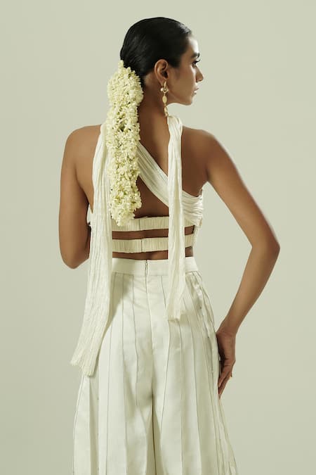 Shwetanga Draped Bustier & Sharara Set 