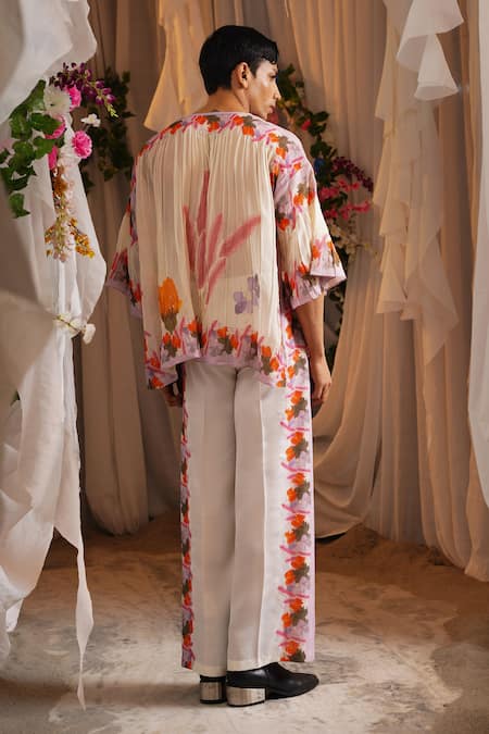 Shwetanga Abstract Pattern Shirt With Pant 