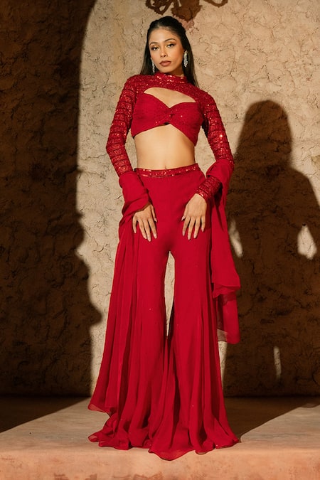 Silky Bindra Eleni Embellished Flared Pant Set 