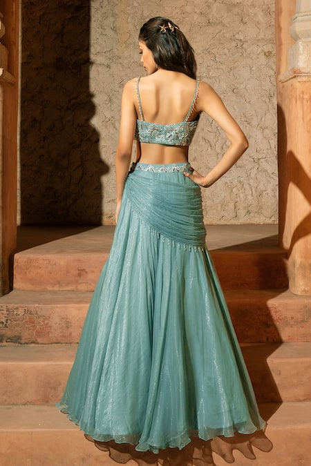 Silky Bindra Araxie Mix Media Embroidered Lehenga Set 