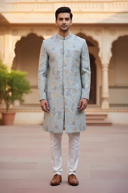 Tajiri Embroidered Achkan & Trouser Set 