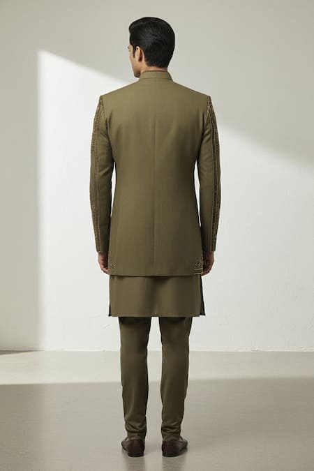 Tajiri Hand Embroidered Coat & Kurta Set 