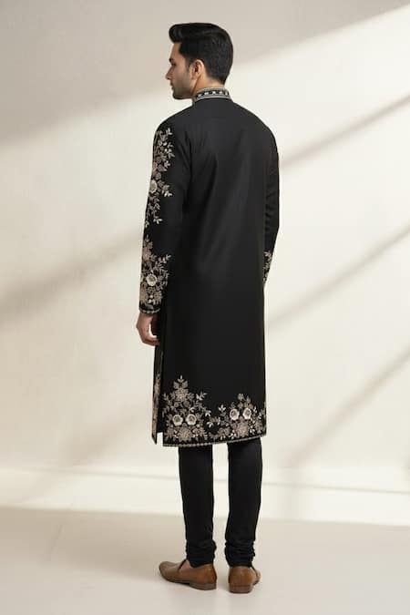 Tajiri Embroidered Cotton Silk Kurta Set 