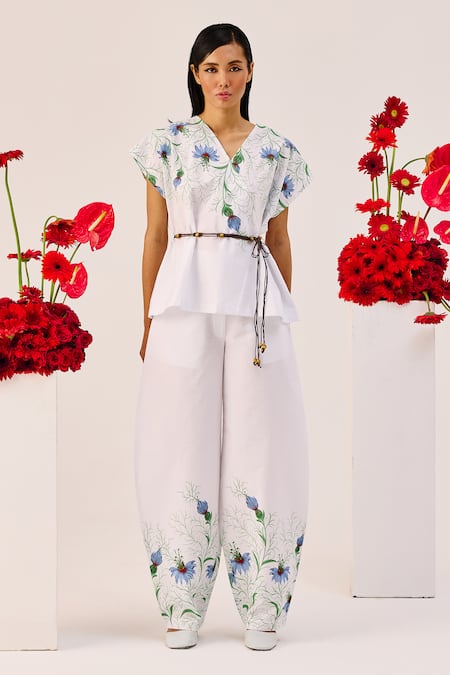 Therealb Floral Print Top & Pant Set 