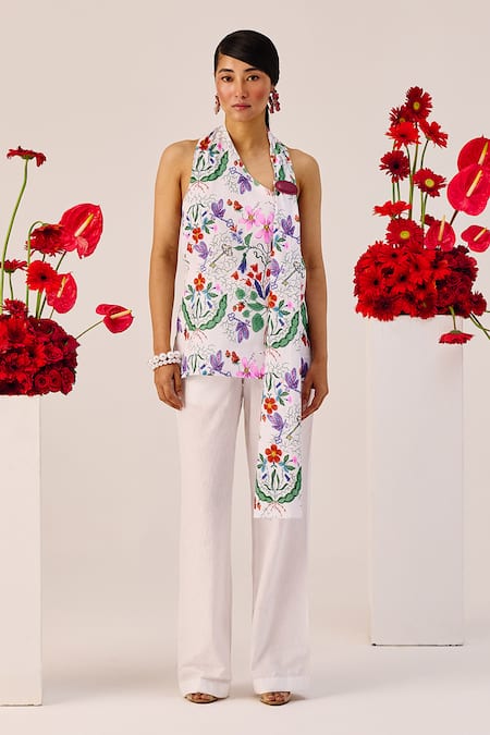 Therealb Floral Print Top & Pant Set 