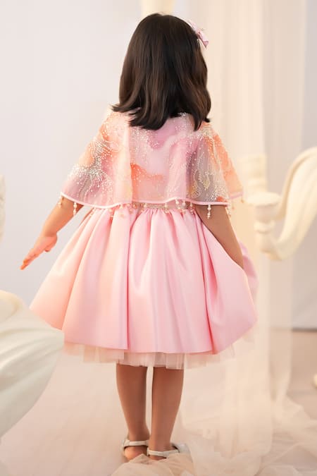 Ruchika Lath Label Sequin Embroidered Dress With Cape 