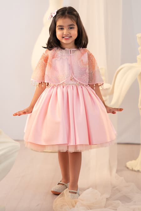 Ruchika Lath Label Sequin Embroidered Dress With Cape 