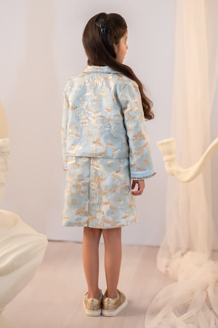 Ruchika Lath Label Hand Embroidered A-Line Jacquard Dress With Jacket 