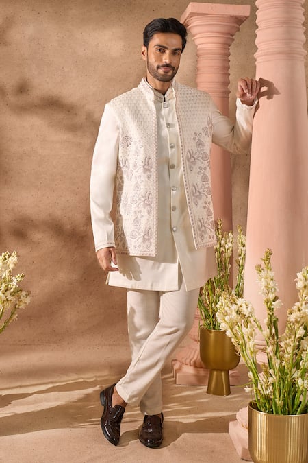 Arihant Rai Sinha Pintux Pattern Nehru Jacket Set 