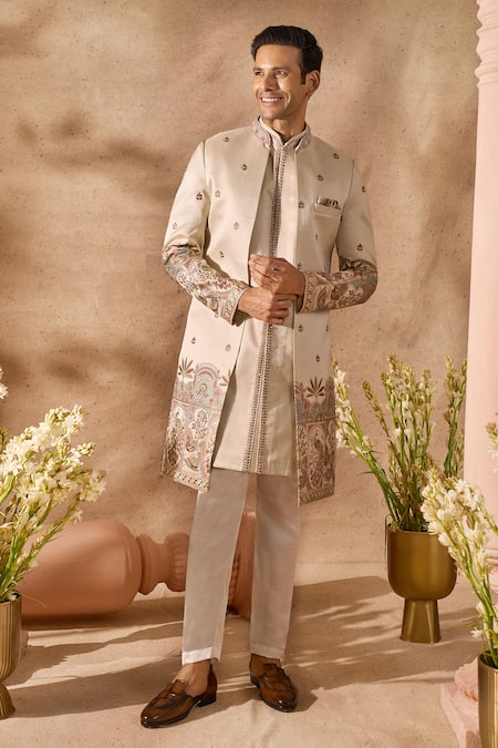 Arihant Rai Sinha Embroidered Art Silk Sherwani Set 