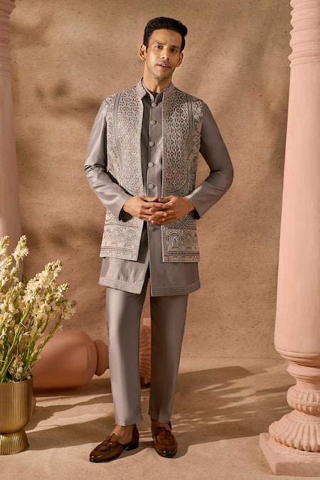 Arihant Rai Sinha Pintuck Embroidered Sherwani Set 