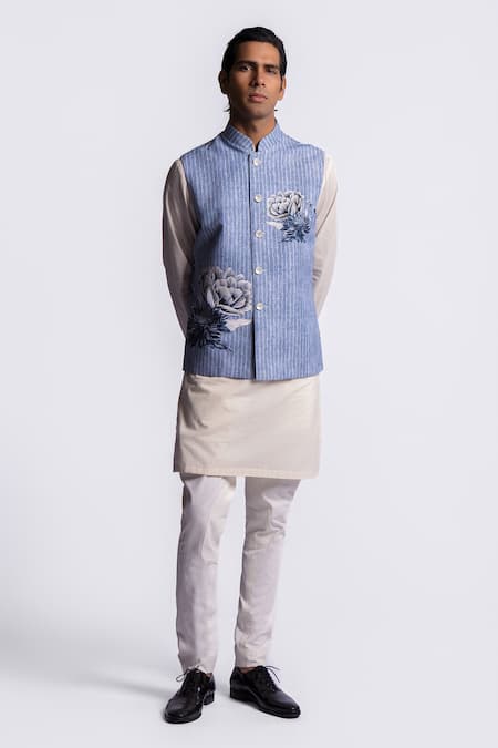 Balance by Rohit Bal Floral Print Linen Bundi 
