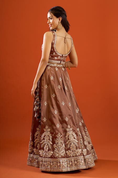 Samyukta Singhania Sequin Embroidered Tissue Lehenga Set 