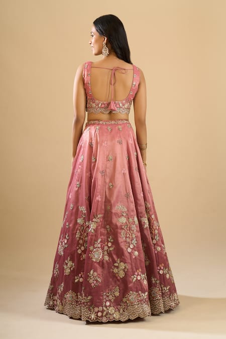 Samyukta Singhania Floral Embroidered Lehenga Blouse Set 