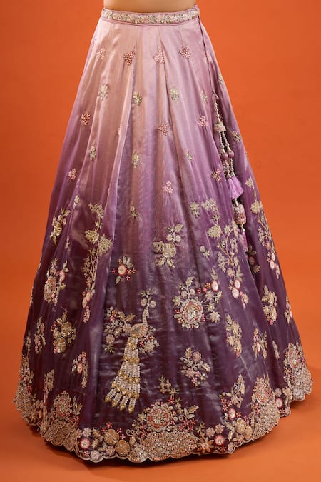 Buy Samyukta Singhania Purple Tissue, Net Embroidery, Sequins Sweetheart Neck Lehenga Set Buy_Samyukta Singhania_Purple Tissue, Net Embroidery, Sequins Sweetheart Neck Lehenga Set