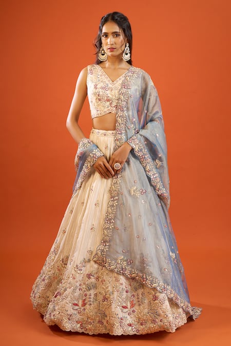 Samyukta Singhania Floral Embroidered Lehenga Set 