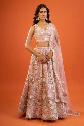 Samyukta Singhania Sequinned Net Lehenga Set 