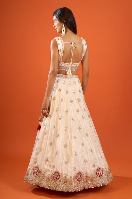 Samyukta Singhania Embroidered Tissue Lehenga Set 