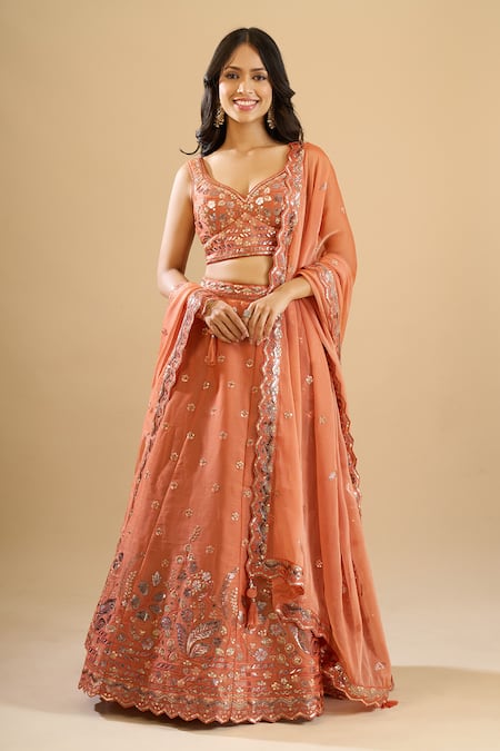Samyukta Singhania Sequinned Organza Lehenga Set 