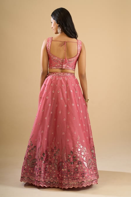 Samyukta Singhania Sequin Embroidered Organza Lehenga Set 