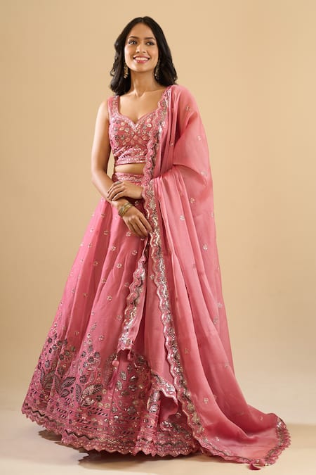 Samyukta Singhania Sequin Embroidered Organza Lehenga Set 