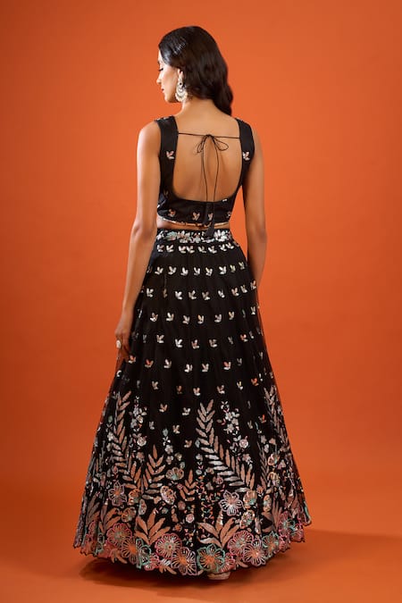 Samyukta Singhania Sequin Embroidered Net Lehenga Set 