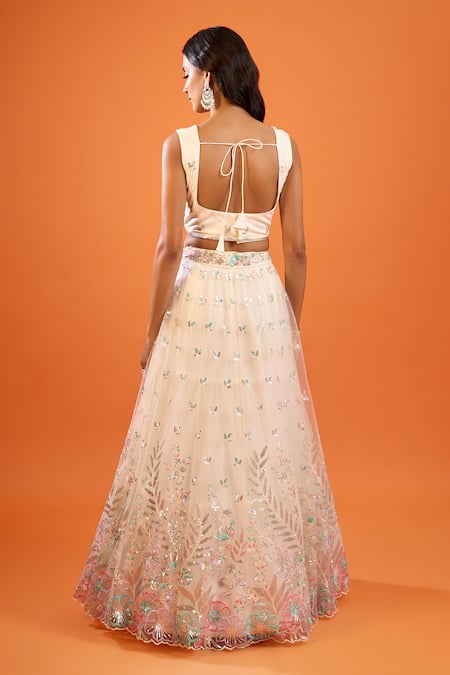 Samyukta Singhania Sequin Embroidered Net Lehenga Set 