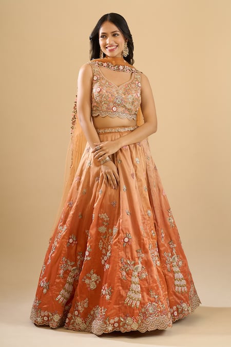 Samyukta Singhania Sequined Work Tissue Lehenga Set 