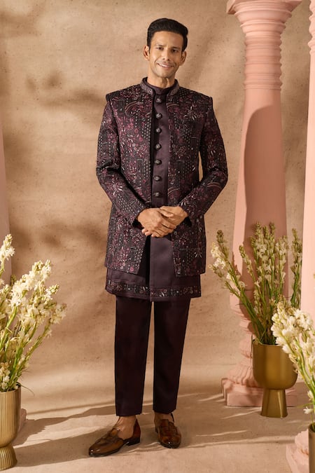 Arihant Rai Sinha Embroidered Art Silk Sherwani Set 