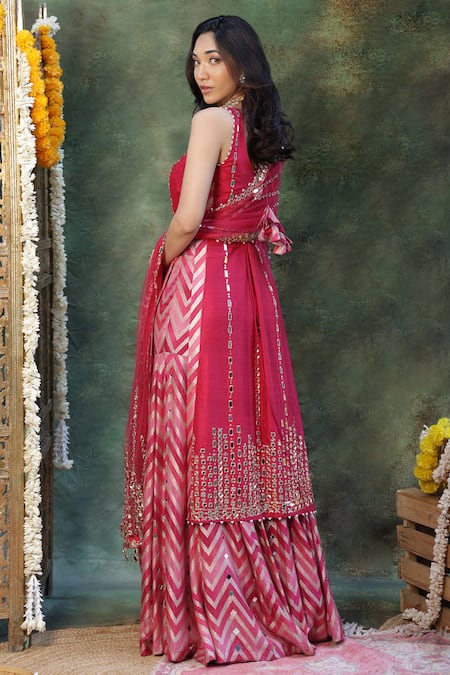 Archana Kochhar Rangmanch Chevron Sharara Set