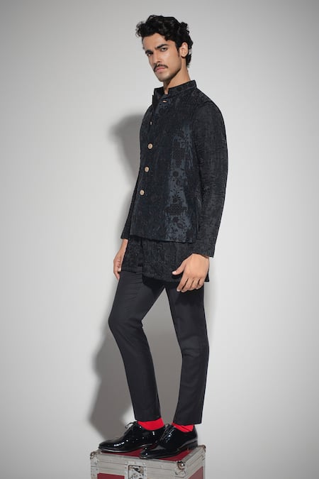 Arjan Dugal Banarasi Brocade Silk Chanderi Kurta Set 