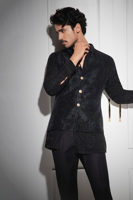 Arjan Dugal Banarasi Brocade Silk Chanderi Kurta Set 