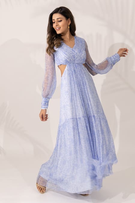 Essay By Sumedha Agrawal Printed Chiffon Maxi Dress 