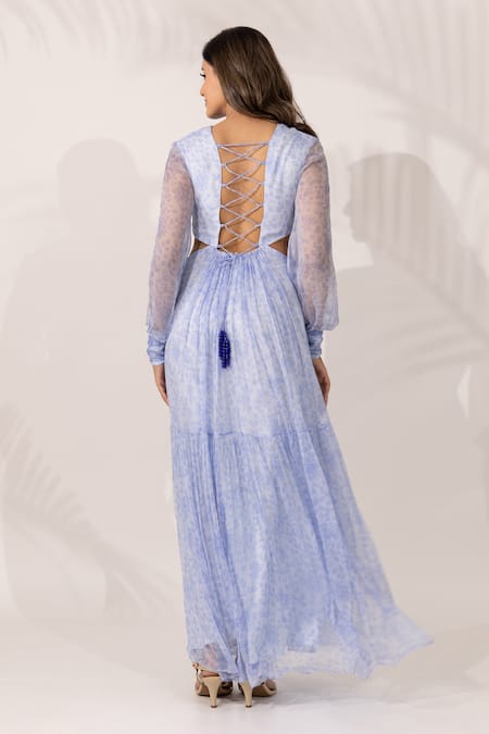 Essay By Sumedha Agrawal Printed Chiffon Maxi Dress 